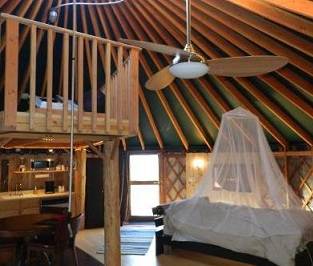 Inside a Yurt cottage